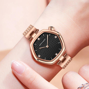 Luxury Elegant Brand Original Quartz Ladie's Watch Fashion Geometric Stainless Steel Mesh Belt Sports Watches